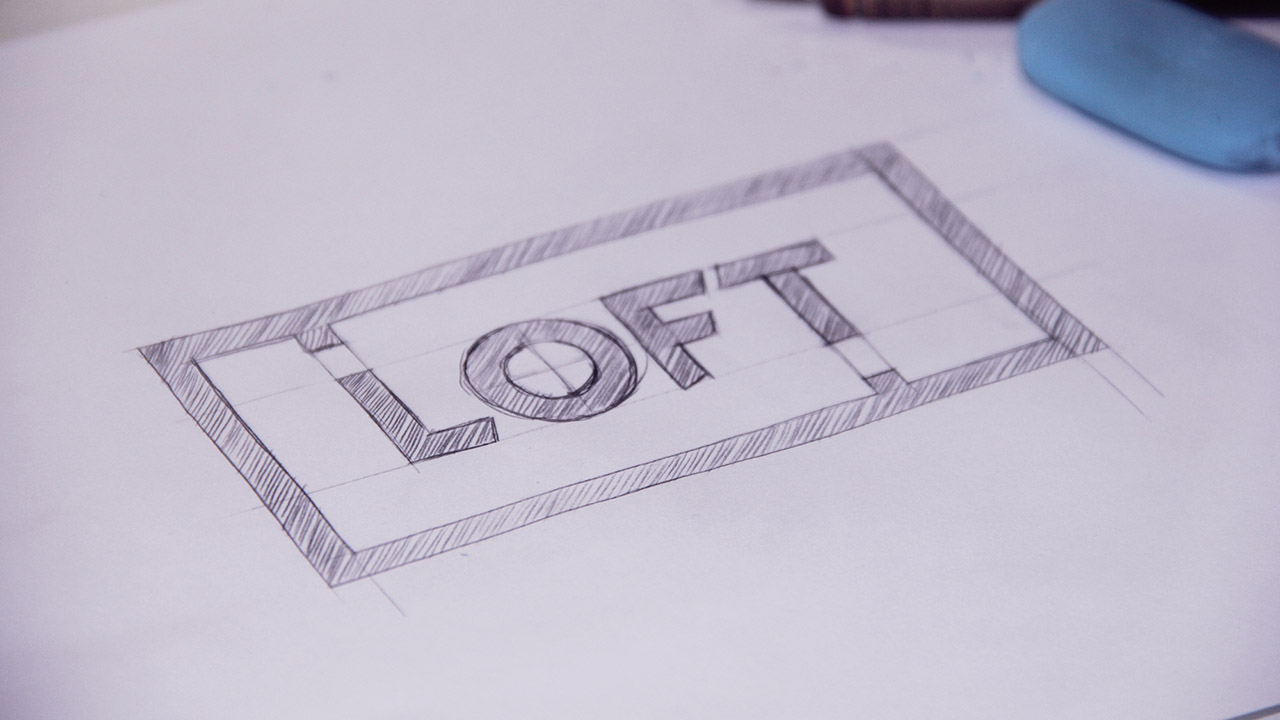 Concepção visual do logotipo Loft