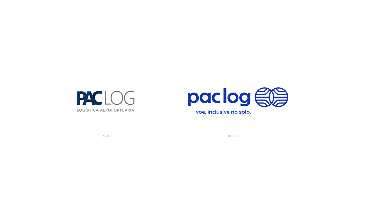 Antes e depois logotipo Pac Log